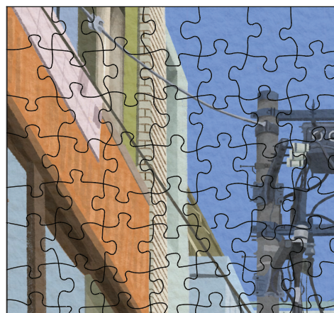 artwork with cut line