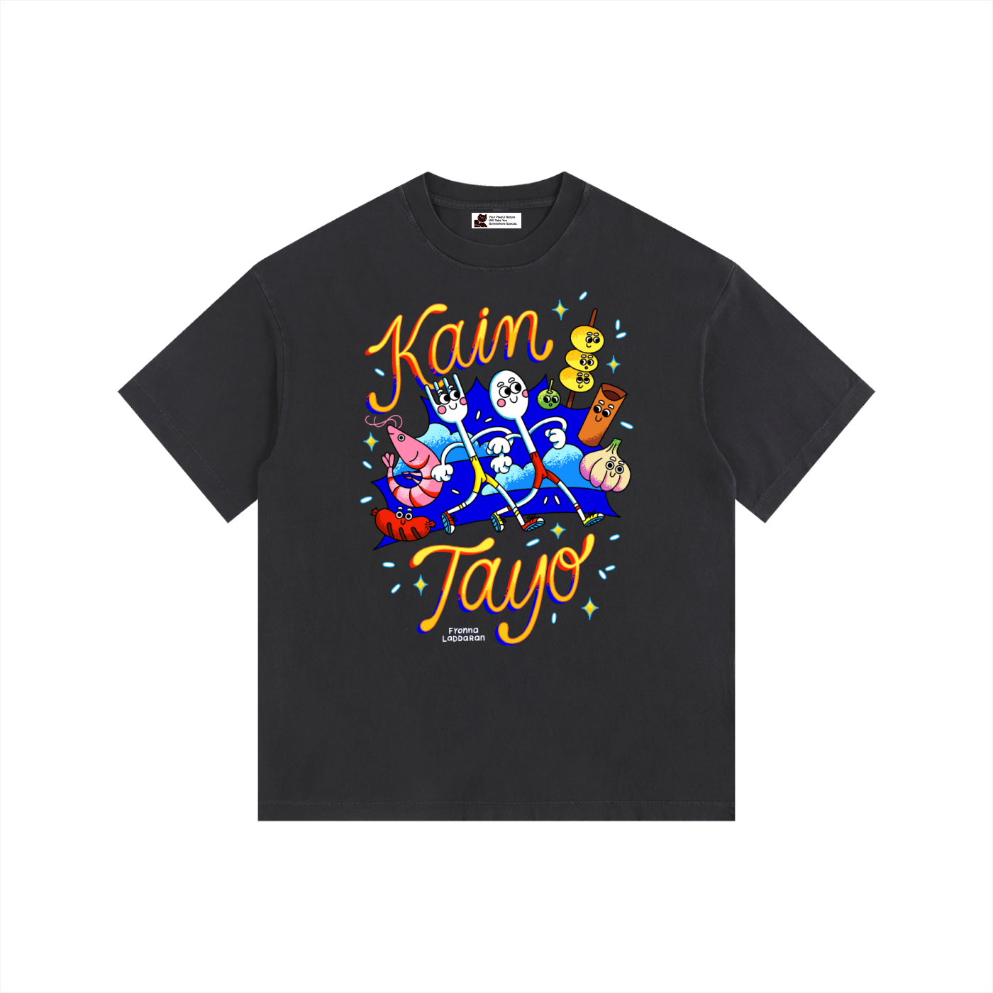 Kain Tayo - Adult Vintage Washed Oversized Cotton T-Shirt (Dark)