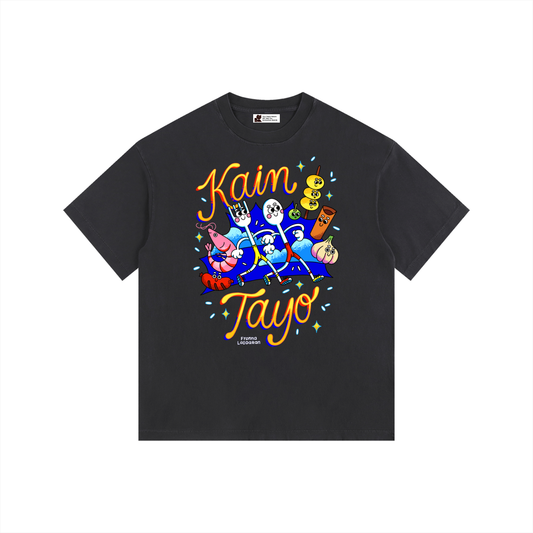 Kain Tayo - Adult Vintage Washed Oversized Cotton T-Shirt (Dark)
