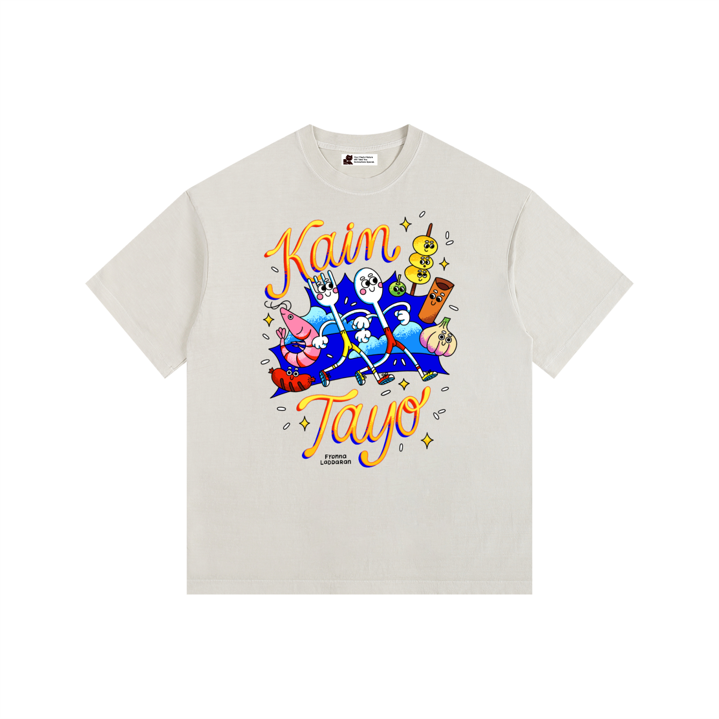 Kain Tayo - Adult Vintage Washed Oversized Cotton T-Shirt (Light)